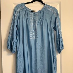 Cotton/chambray sheath dress